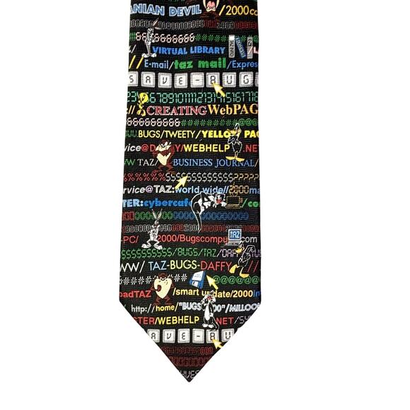 Looney Tunes Taz Internet Theme Necktie Vintage 2001 - Picture 3 of 7
